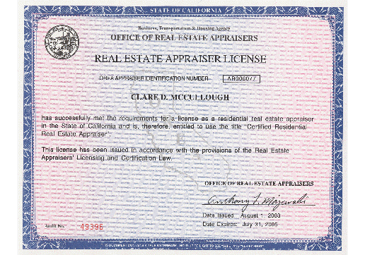Appraisal License